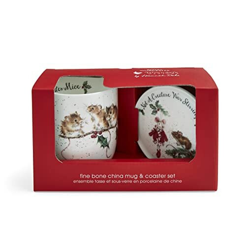 Wrendale Wrendale Designs - 'Winter Mice' Mug and Coaster Set