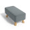Living And Home Rectangular Tofu-shaped Footrest with Solid Wooden Legs 3