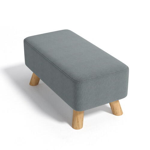 Living And Home Rectangular Tofu-shaped Footrest with Solid Wooden Legs 2