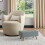 Living And Home Rectangular Tofu-shaped Footrest with Solid Wooden Legs 2