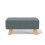 Living And Home Rectangular Tofu-shaped Footrest with Solid Wooden Legs 4