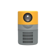 (Yellow Gray, UK Plug) Mini Projector 1080p Hd Smart Home Theater Projector For Home Entertainment