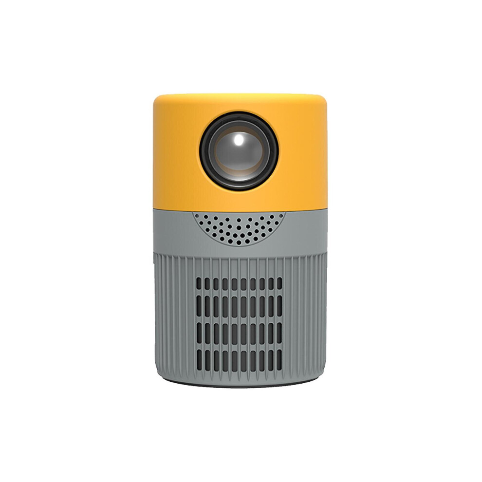 ( Uk Plug) Mini Projector 1080P Hd Smart Home Theater Projector For Home Entertainment Yellow/Gray 768619196001
