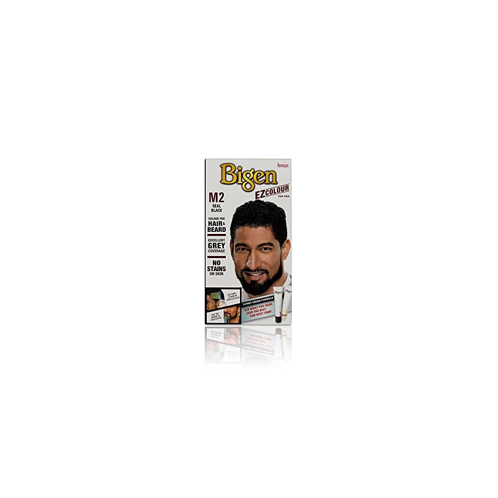 Bigen EZ Colour for Men, Permanent Colour for Hair and Beard, M2 - Real Black