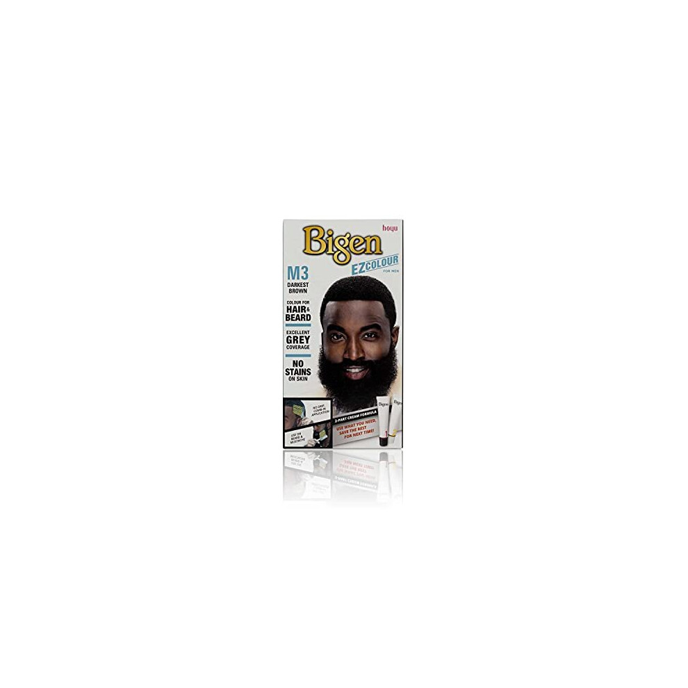 Bigen EZ Colour For Men, Permanent Colour For Hair And Beard, M3 - Darkest Brown