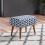 Living And Home Mid-Century Patterned Ottoman Footstool with Walnut Legs 2