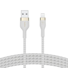 BELKIN FLEX LIGHTNING-USB-A 2M MFI CERT., BLANCO CAA010BT2MWH