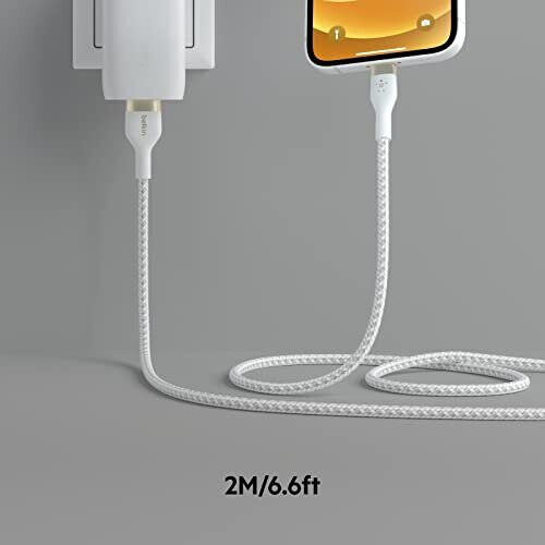 Belkin BELKIN FLEX LIGHTNING-USB-A 2M MFI CERT., BLANCO CAA010BT2MWH 1