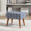 Living And Home Mid-Century Patterned Ottoman Footstool with Walnut Legs 1