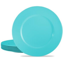71702 6pc Melamine Dinner Plate Set Turquoise