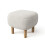 Living And Home (Beige) Footstool Pouffe Stool with Wooden Legs 3
