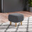 Living And Home (Grey) Footstool Pouffe Stool with Wooden Legs 1