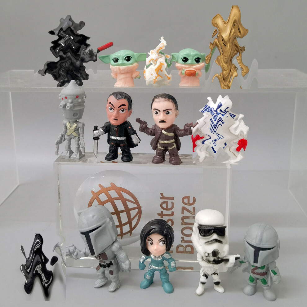 14 piece set of Yoda doll Star Wars doll 3-4.5cm gift suitable for children