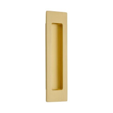 7 in. Modern Rectangular Flush Pull, Satin Brass