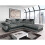 (Right Hand Corner) Dino Black & Grey Fabric Leather Look Corner Sofa 1