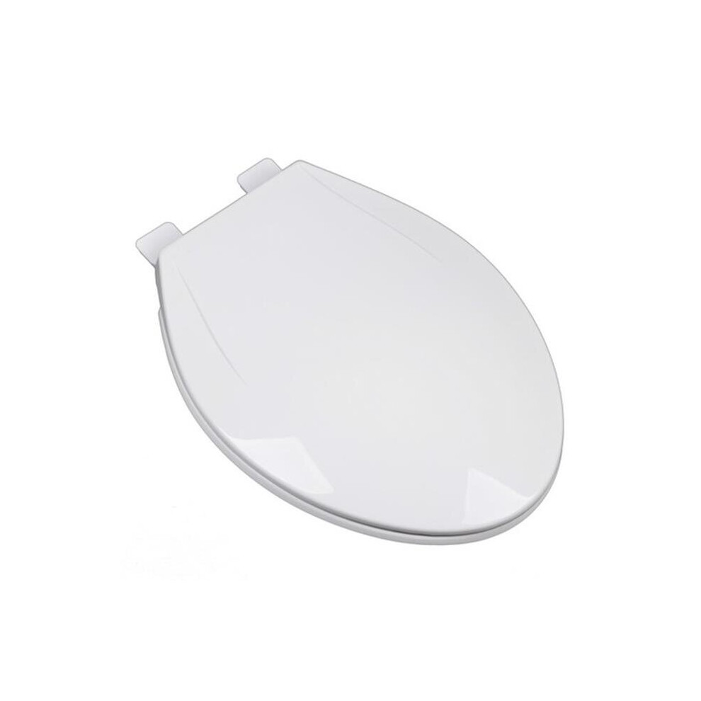 Slow Close Plastic Elongated Contemporary Design Toilet Seat, Cotton White 753678769259