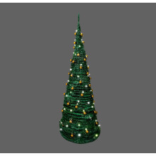 6ft (180cm) Prelit Gold Baubles Decorated Pop Up Christmas Tree