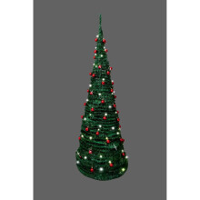 4ft (120cm) Prelit Red Baubles Decorated Pop Up Christmas Tree