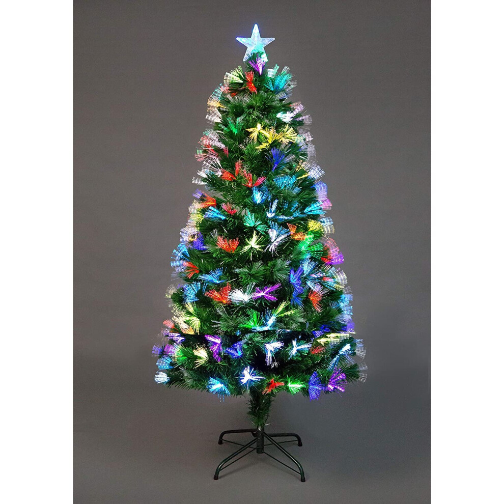 4Ft/120cm Flowers Fibre Optic Christmas Tree LED Pre-Lit