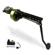 Universal Adjustable Firewall 9 in. Single Brake Pedal Kit Adjustable Disc & Drum 3 in. Black Pad