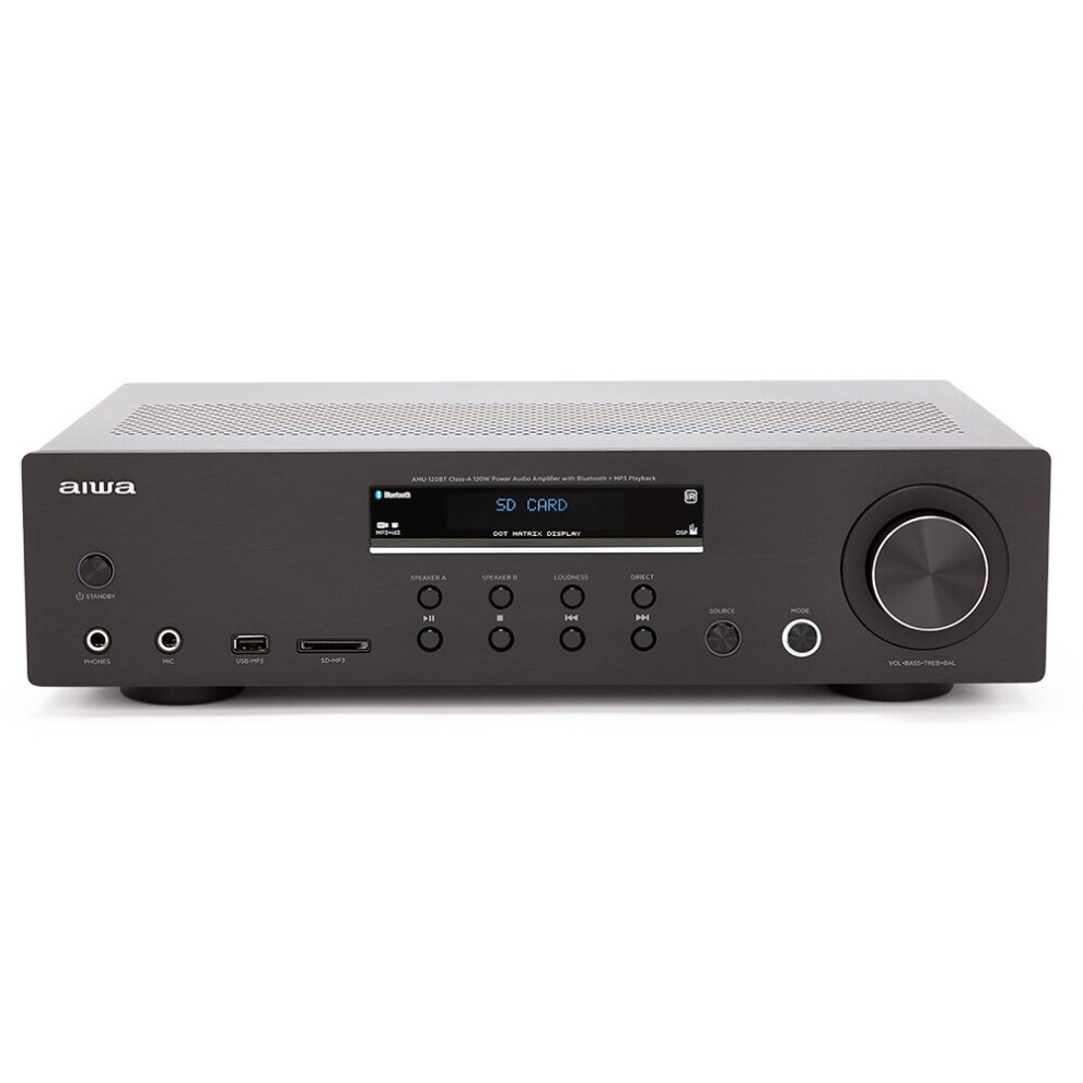 Aiwa AMU-120BT 120W RMS All-in-one Stereo Amplifier - Black