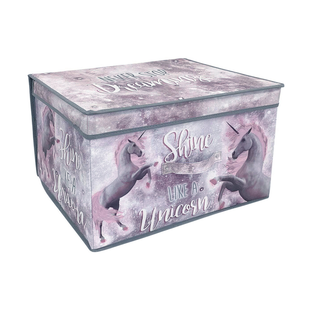 (Unicorn) The Magic Toy Shop Large Collapsible Storage Box Folding Jumbo Storage Chest Kids Room Toy Box