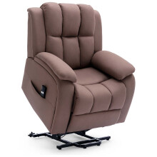 (Mocha) Brookline Electric Fabric Single Motor Riser Recliner Lift Mobility Tilt Chair