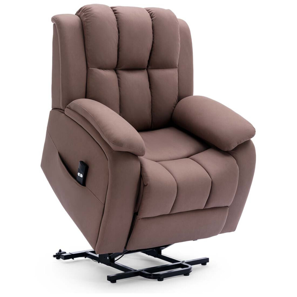 More4homes (Mocha) Brookline Electric Fabric Single Motor Riser Recliner Lift Mobility Tilt Chair
