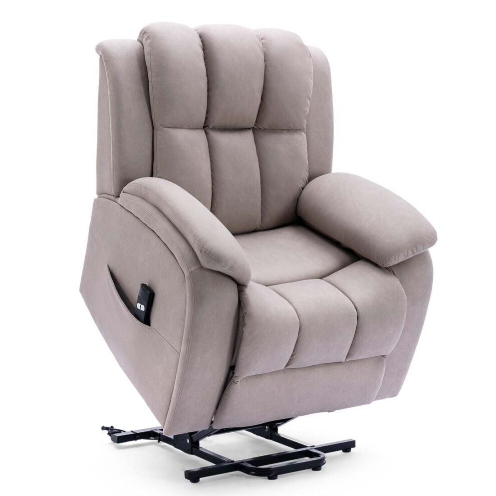More4homes (Pumice) Brookline Electric Fabric Single Motor Riser Recliner Lift Mobility Tilt Chair