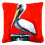 Bird - Pelican Red Dawn Canvas Fabric Decorative Pillow 1
