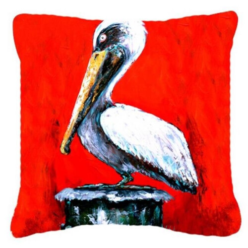 Bird - Pelican Red Dawn Canvas Fabric Decorative Pillow