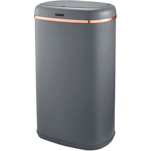 Tower 58L Square Sensor Bin By Tower T838010GRY Cavaletto Rectangler in Grey