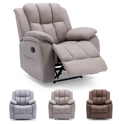 MORE4HOMES (Mocha) Brookline Technology Fabric Manual Recliner Chair