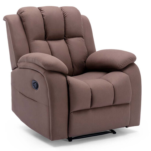 MORE4HOMES (Mocha) Brookline Technology Fabric Manual Recliner Chair 1