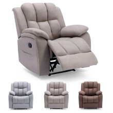 (Pumice) Brookline Technology Fabric Manual Recliner Chair