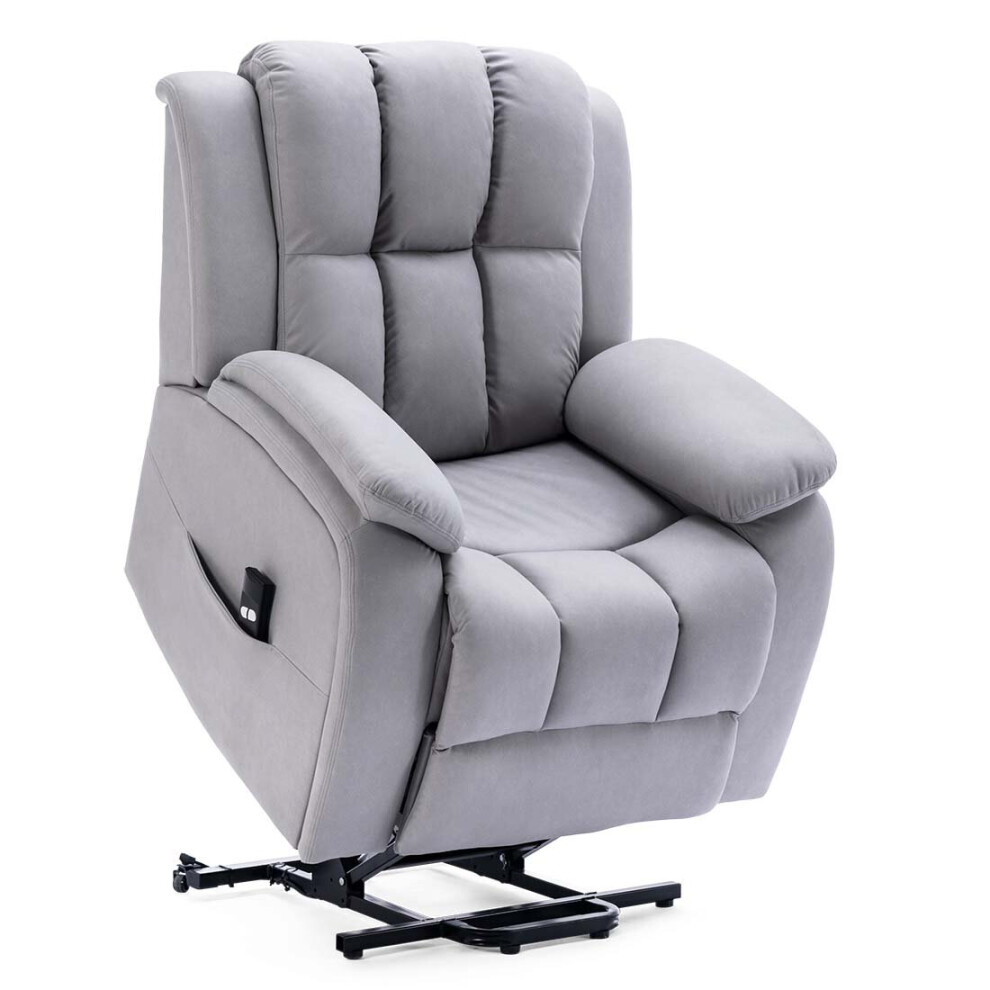 (Grey) Brookline Electric Fabric Single Motor Riser Recliner Lift Mobility Tilt Chair