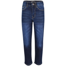 (13 Years, Dark Blue) Boys Dark Blue Relaxed Straight Fit Boot Cut Jean