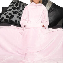 (One Size, Baby Pink) Men Ladies Wearable Snuggle Blanket