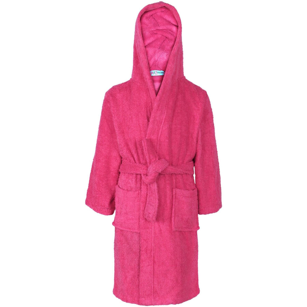 (13 Years, Pink) Unisex Terry Towel Poncho Bathrobe Dressing Gown