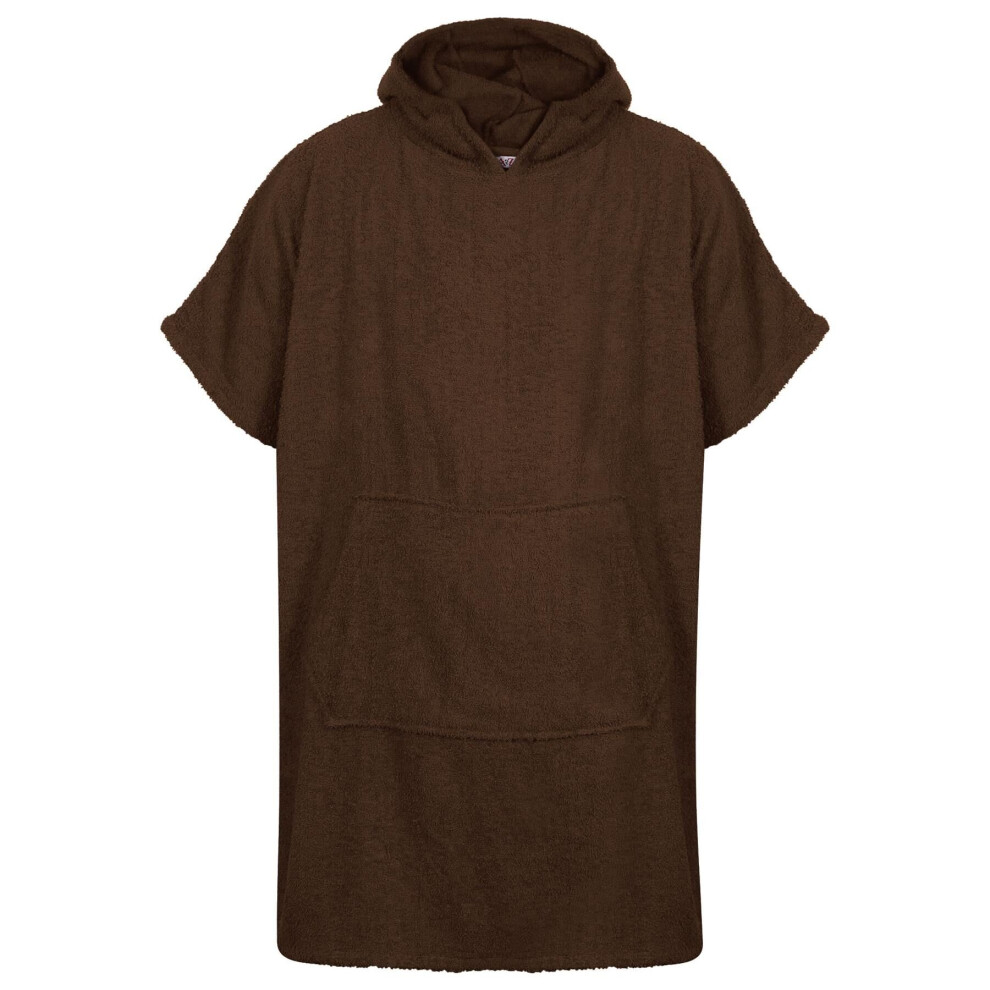 (2-5 Years, 128 Chocolat) Unisex Terry Towel Poncho Bathrobe Dressing Gown-image-OPC-PB6DCVJ-NEW