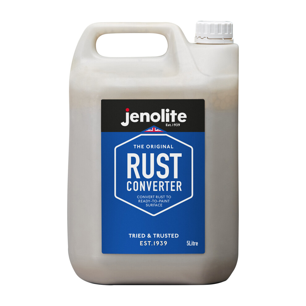 (5 Litre) JENOLITE Original Rust Converter | Convert Rust Into A Ready To Paint Surface | One Application | Neutralise & Prevent Rust