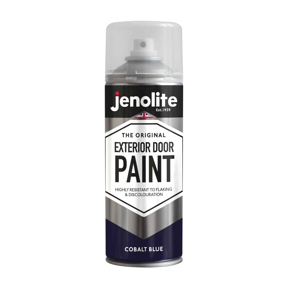 (1 x 400ml, Cobalt Blue) JENOLITE Exterior Door Paint - Metal & Wood Doors & Garage Doors