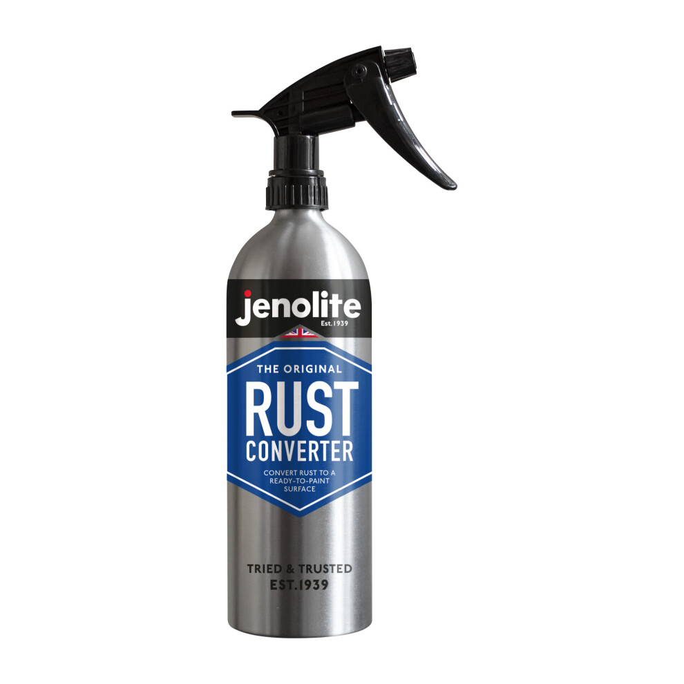 (1 Litre (Trigger Spray)) JENOLITE Original Rust Converter | Convert Rust Into A Ready To Paint Surface | One Application | Neutralise & Prevent Rust