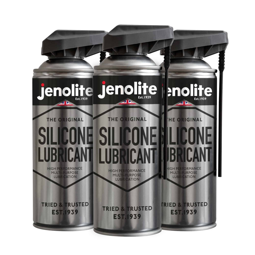 (3) JENOLITE Silicone Spray Lubricant - High Performance Multi-Purpose Lubrication - Heat Resistant, Repels Dirt & Moisture, Non-Toxic Lubricant