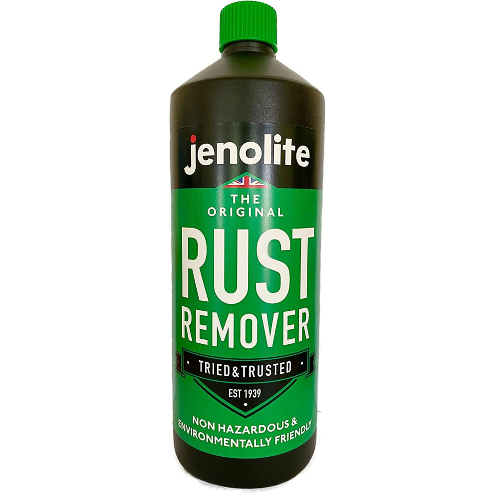 (1 Litre) JENOLITE Non-Hazardous Tank Rust Remover - Iron, Steel, Chrome, Copper, Brass and Aluminium - Environmentally Friendly