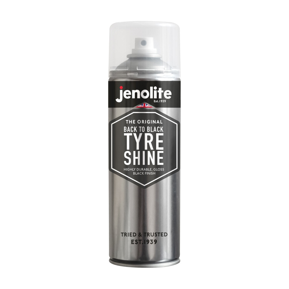 (1) JENOLITE Back To Black Tyre Shine Aerosol - (Restores & Protects Tyres - Wet Look Shine) - 1 x 500ml