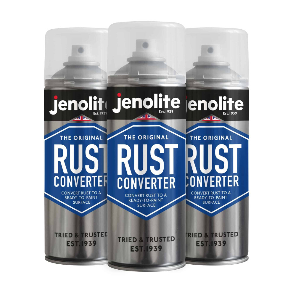 (3) JENOLITE Rust Converter Aerosol | Convert Rust to Ready to Paint Surface | Simply Spray on Rusted Surfaces