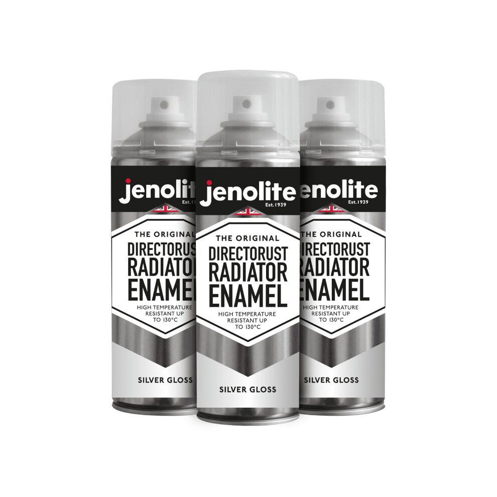 (3  x 400ml, Silver) JENOLITE Directorust Radiator Enamel Paint
