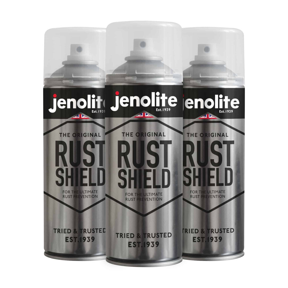 (3) JENOLITE Rust Shield Aerosol Clear Lacquer | Protects Against Rust & Corrosion | Ideal For Cars, Motorcycles, Ornaments, Bare Metal & Paintwork