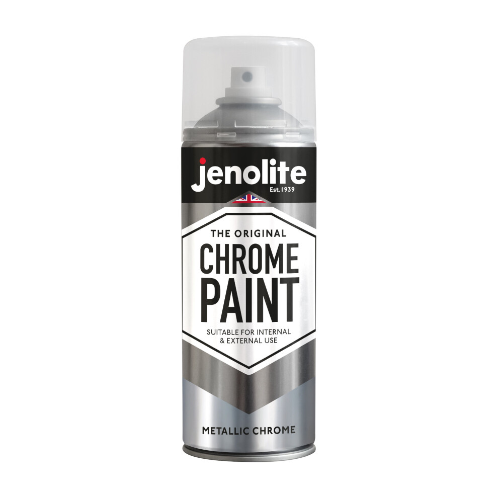 (1 x 400ml) JENOLITE Chrome Paint Smooth Chrome Finish - Suitable For Interior & Exterior Use